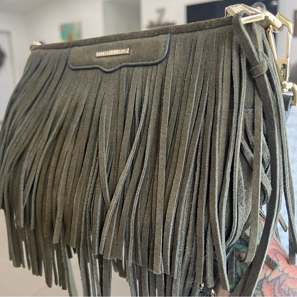 Rebecca Minkoff fringe crossbody green